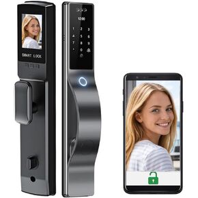 3D Face Recognition Smart Lock with Camera & Screen, Biometric Fingerprint Door Lock, Keyless Entry with IC Card, App Control & Mechanical Keys, Weatherproof Aluminum Alloy in Saudi Arabia