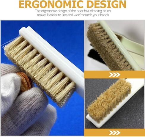 Luxshiny 2pcs Climbing Rocks Brush with Natural Boar Bristles and Sturdy Handle, Sports Climbing Tool for Chalk Cleaning and Outdoor Rock Wall Maintenance in Saudi Arabia