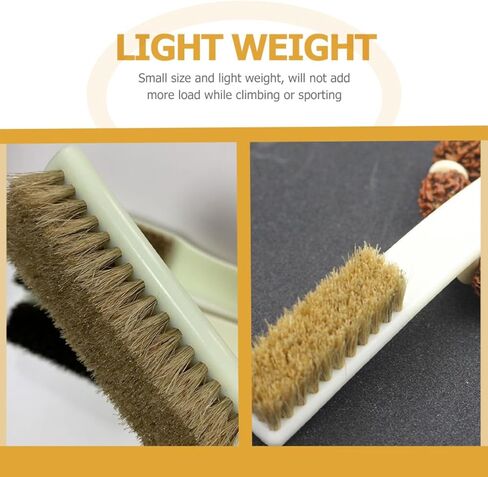 2pcs Boars Hair Rocks Cleaning Brush with Sturdy Handle, 96-Hole Walnut Stone Scrubbing Tool for Outdoor Sports Climbing and Chalk Removal in Saudi Arabia