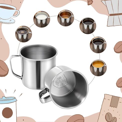 6 Pack Stainless Steel Coffee Mug with Handle, 18.5 Oz Unbreakable Portable Hiking Cup Metal Cups Camping Mug, Perfect for Home, Travel, and Camping, Hot Cold Drinks in Saudi Arabia