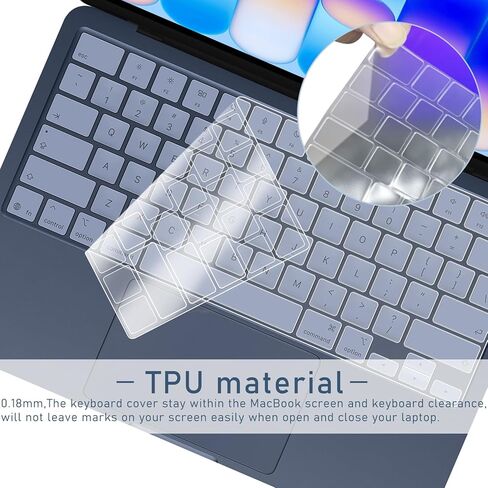 واقي غطاء لوحة المفاتيح فائق النحافة من مادة TPU لجهاز MacBook Neo 13 بوصة (2026، 256G، معرف لا يعمل باللمس) واقي لوحة مفاتيح شفاف بتصميم أمريكي A18 Pro Chip in Saudi Arabia