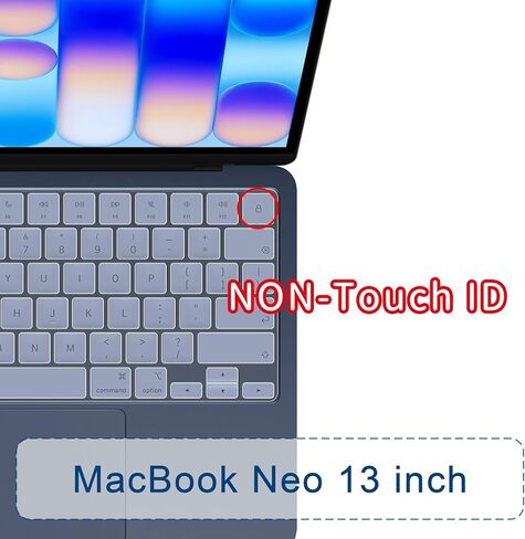 واقي غطاء لوحة المفاتيح فائق النحافة من مادة TPU لجهاز MacBook Neo 13 بوصة (2026، 256G، معرف لا يعمل باللمس) واقي لوحة مفاتيح شفاف بتصميم أمريكي A18 Pro Chip in Saudi Arabia