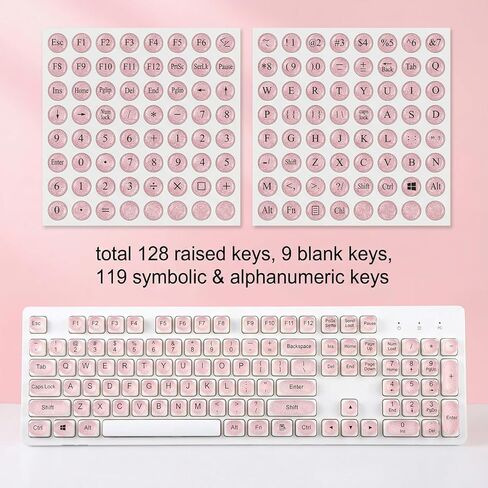 128 Pcs Keyboard Stickers for Long Nails, Universal Adhesive Keyboard Bubbles, Comfortable Long Nail Keyboards for Women, Reusable Keyboards Accessories for Gamers, Writers, Home, Office Use in Saudi Arabia
