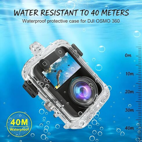 حافظة مقاومة للماء بطول 40 متر/131 قدم لكاميرا DJI Osmo 360، غطاء حماية لغطاء الغوص تحت الماء مع دعامة لملحقات DJI Osmo 360 in Kuwait