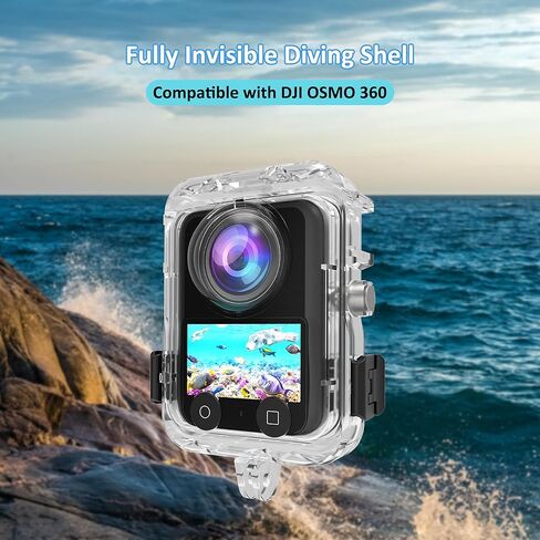 حافظة مقاومة للماء بطول 40 متر/131 قدم لكاميرا DJI Osmo 360، غطاء حماية لغطاء الغوص تحت الماء مع دعامة لملحقات DJI Osmo 360 in Kuwait