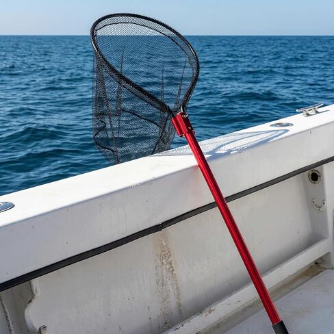 High Strength Heavy Duty Extra Large Aluminum Landing Net - Telescoping Handle (67-85inch), 27in Net Opening for Saltwater Fishing, Boat, Pier, River Angling in Saudi Arabia