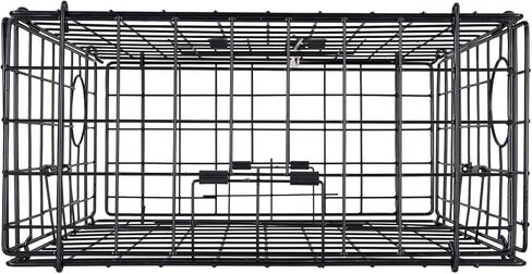 VEVOR Crab Trap, 2 Packs, 24.4x24.4x11.8 inch Heavy Duty Large Crab Pot Trap for Dungeness, Black PVC Coated Wire Mesh for Stealth, with Gauge, Red/White Float, 100ft Leaded Core Rope, and Gloves in Saudi Arabia