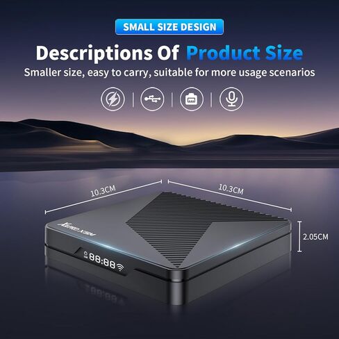 Android TV Box 14.0 4K 2025 Android Box S905X5M 4GB RAM 32GB ROM رباعي النواة 64 بت، يدعم Dual-WiFi 2.4G/5.8G WIFI6 3D HDR10+ BT5.0 مع جهاز تحكم عن بعد صوتي in Kuwait