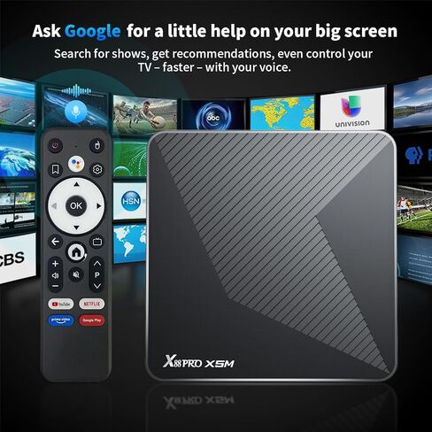 Android TV Box 14.0 4K 2025 Android Box S905X5M 4GB RAM 32GB ROM رباعي النواة 64 بت، يدعم Dual-WiFi 2.4G/5.8G WIFI6 3D HDR10+ BT5.0 مع جهاز تحكم عن بعد صوتي in Kuwait