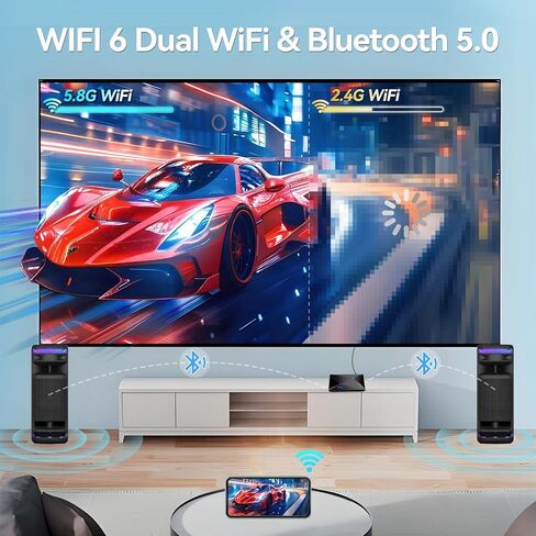 Android 14 TV Box 2026 Android Box 4GB RAM 64GB ROM للتلفزيون الذكي 1000M Ethernet R69 Plus 8K TV Box 4K HDR10+ H728 Octa-core WIFI6 2.4G 5.8G Dual WiFi BT5.0 USB 3.0 مع لوحة مفاتيح لاسلكية صغيرة in Kuwait