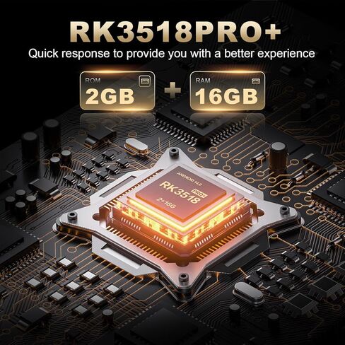 Android TV Box 14.0، Android Box RK3518mini 2GB RAM 16GB ROM دعم Dual-WiFi 2.4G/5.8G WiFi6 BT5.0 USB3.0 Ethernet 10/100M LAN 8K 3D HDR10 HD Video Android Box in Kuwait
