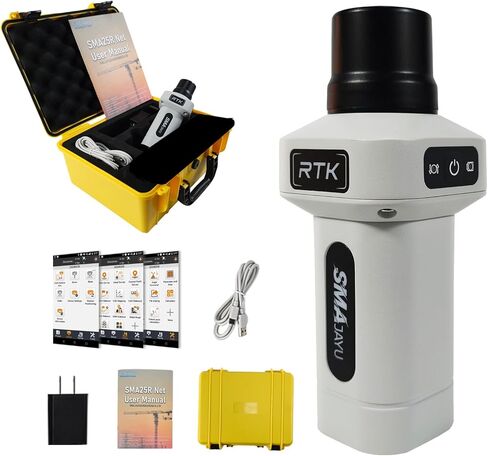 SMA25R Net GNSS RTK Survey Equipment, Android Handheld GPS Positioning Rover Receiver with Software, CORS Connection, 10cm Accuracy by PPP, 0-60° Tilt Compensation, for Land Surveying, Construction in Saudi Arabia