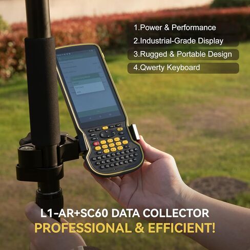 L1-AR GNSS RTK Base+Rover - مُجمع RTK GPS المحمول مع برنامج ومراقبة مرئية مع كاميرا، مصراع عالمي بدقة 2 ميجابكسل، ودقة 2 سم، ومسح إمالة 120 درجة | الدعم المهني in Kuwait