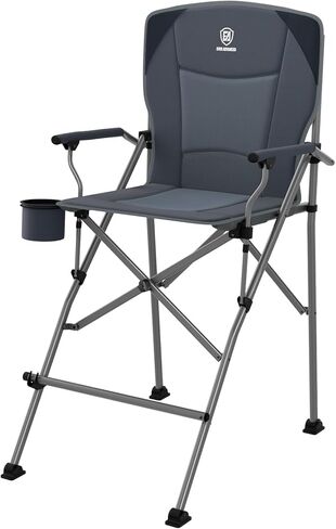 EVER ADVANCED Tall Camping Directors Chair with Cup Holder 31", Bar Height Folding Chair for Camping, Sports with Carry Bag, Mesh Pockets and Footrest, Heavy Duty 300 lbs, Blue in Saudi Arabia