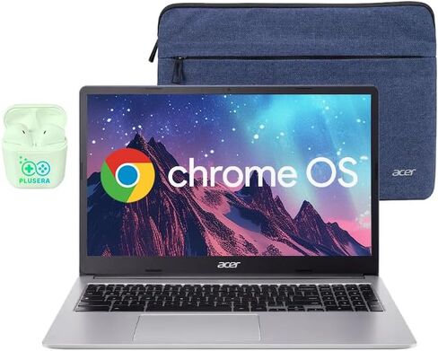لاب توب آيسر 15.6 بوصة فل اتش دي كروم بوك، ذاكرة وصول عشوائي 4 جيجابايت وسعة تخزين 576 جيجابايت (64 جيجابايت eMMC + بطاقة SD سعة 512 جيجابايت)، معالج Intel Celeron ثنائي النواة، نظام تشغيل Chrome، WiFi-6، USB من النوع C، عمر بطارية طويل، سماعات PLUSERA، ف in Saudi Arabia