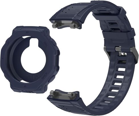 E ECSEM Compatible for Amazfit T-Rex 3 Watch Band with Screen Protector Case, Soft Silicone Sport Strap and Cover in Saudi Arabia