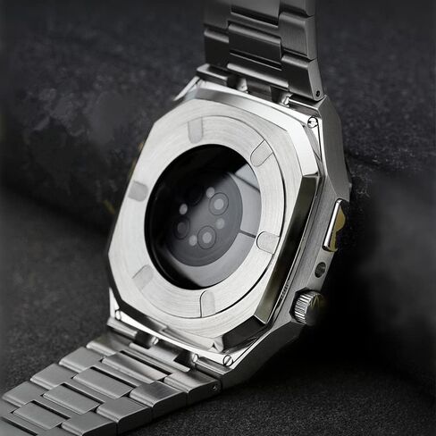 316L Stainless Steel Luxury Rugged Metal Case Band For Apple Watch Band 41mm 44mm 45mm Protective Case Cover for iWatch Series 9 8 7 41mm 45mm and Series SE3 SE2 6 5 4 SE 44mm Mod Kit in Saudi Arabia