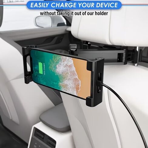 Car Headrest Tablet Holder - [3 in 1 Extension Arm] Adjustable Tablet Car Mount for Back Seat, Gifts Road Trip Essentials for Kids, for 4.7-11" Devices, iPad Pro, Galaxy, Fire, Mother's Day in Saudi Arabia