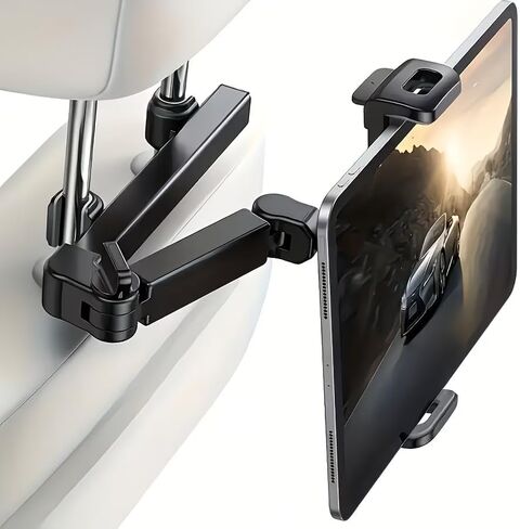 Car Headrest Tablet Holder - [3 in 1 Extension Arm] Adjustable Tablet Car Mount for Back Seat, Gifts Road Trip Essentials for Kids, for 4.7-11" Devices, iPad Pro, Galaxy, Fire, Mother's Day in Saudi Arabia