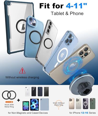 Magnetic Car Tablet Holder with Strong Suction Cup, Anti-Shake Windshield & Dashboard Tablet Mount for Car Truck SUV, Metal Arm iPad Dash Mount for 4-11" iPad Pro Air Mini, Galaxy Tab, iPhone in Saudi Arabia