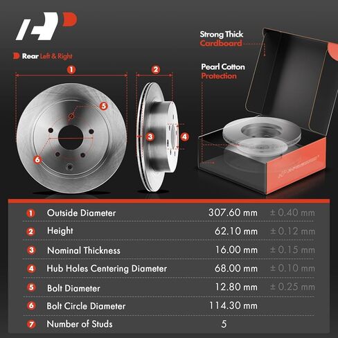 A-Premium Front and Rear Drilled and Slotted Disc Brake Rotors + Ceramic Pads Kit Compatible with Select Nissan Models - Quest 2004-2009/2011-2017, 12-PC Set in Saudi Arabia
