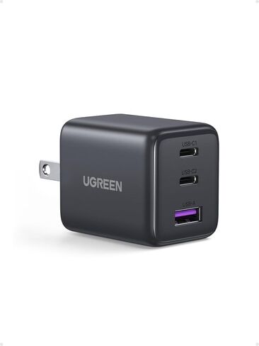 شاحن UGREEN USB C بقدرة 30 وات (أسود وأبيض)، شاحن حائط سريع الشحن بـ 3 منافذ GaN II مع PD QC، محول طاقة USB C مدمج لأجهزة iPhone 17/16/15 وGalaxy S25/S24 وiPad وأجهزة Android in Saudi Arabia
