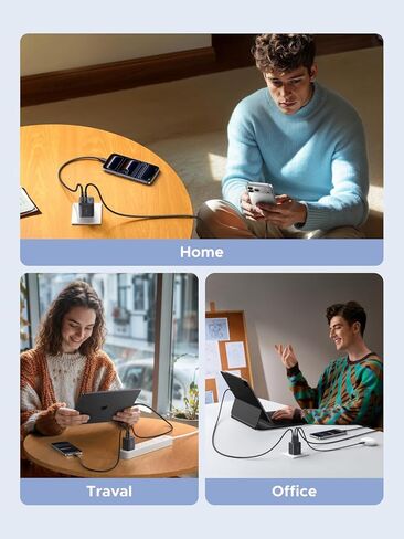 شاحن UGREEN USB C بقدرة 30 وات (أسود وأبيض)، شاحن حائط سريع الشحن بـ 3 منافذ GaN II مع PD QC، محول طاقة USB C مدمج لأجهزة iPhone 17/16/15 وGalaxy S25/S24 وiPad وأجهزة Android in Saudi Arabia