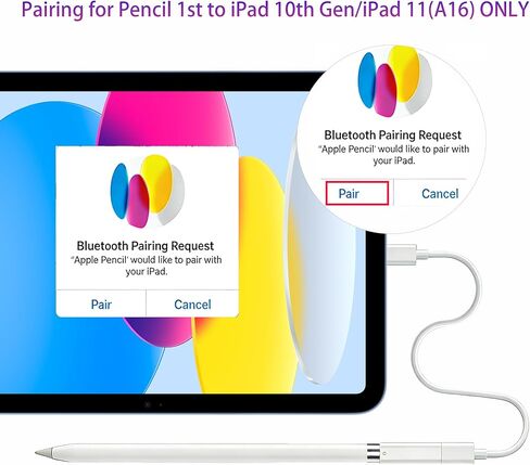 محول شاحن USB-C أنثى iPencil لقلم Apple الجيل الأول وiPad 11th (A16)/10 اقتران بلوتوث، محول USB C إلى قلم رصاص، نوع C إلى موصل شاحن Lightning لـ iPencil 1st in Saudi Arabia