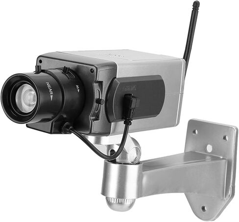 Outdoor Indoor Power Simulation Fake Dummy Camera Security CCTV LED Flashing Light Silver in Saudi Arabia