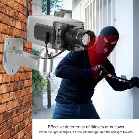 Outdoor Indoor Power Simulation Fake Dummy Camera Security CCTV LED Flashing Light Silver in Saudi Arabia
