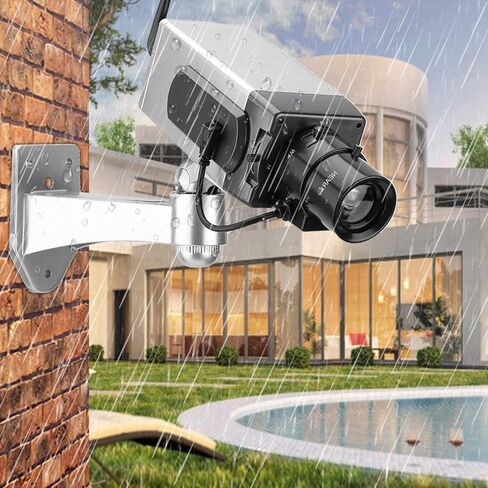 Outdoor Indoor Power Simulation Fake Dummy Camera Security CCTV LED Flashing Light Silver in Saudi Arabia