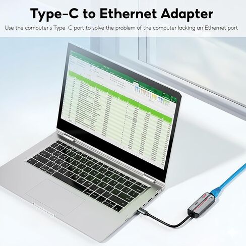 2-in-1 USB-C Ethernet Adapter, 2.5G/1G/100Mbps RJ45 LAN Converter with PD 87W Fast Charging, Plug-and-Play for Laptops (Windows/macOS/Linux) in Saudi Arabia