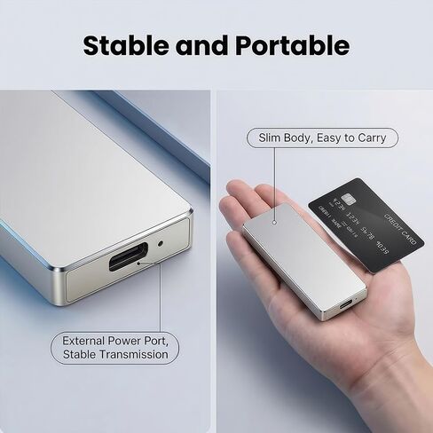 Portable SSDPortable Mobile Solid State Drive, High-Speed USB-C Solid State Drive (Silver) in Saudi Arabia