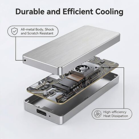 Portable SSDPortable Mobile Solid State Drive, High-Speed USB-C Solid State Drive (Silver) in Saudi Arabia