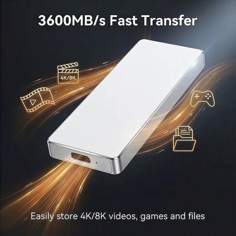 Portable SSDPortable Mobile Solid State Drive, High-Speed USB-C Solid State Drive (Silver) in Saudi Arabia