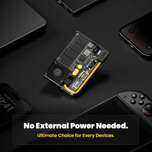 محرك أقراص SSD محمول بسعة 4 تيرابايت من شارج مع مروحة تبريد نشطة، ومحور 4 منافذ مع HDMI 2.1، وكابل مدمج بسرعة 10 جيجابت في الثانية، ومحرك أقراص الحالة الصلبة الخارجي المغناطيسي لأجهزة MacBook، والكمبيوتر الشخصي والمزيد - أصفر in Saudi Arabia