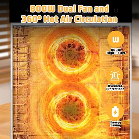 Food Dehydrator Machine with 12 Stainless Steel Trays, 800W Dual-Fan Dehydrator for Home, 24H Timer, 86-194℉ Temperature Control, LED Digital Dispiay for Jerky, Fruit, Vegetable, Herbs, and Dog Treats in Saudi Arabia