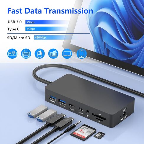 جهاز Surface Dock الثلاثي الجديد يعرض منفذ HDMI + VGA مع محول الطاقة، وقاعدة إرساء سطحية 12 في 1 لأجهزة Surface Pro 12/11/10/9/8/X/7/6/5/4/3، وأجهزة الكمبيوتر المحمول Surface 7/6/5/4/3/2/1، وSurface Book Go in Saudi Arabia