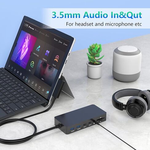 جهاز Surface Dock الثلاثي الجديد يعرض منفذ HDMI + VGA مع محول الطاقة، وقاعدة إرساء سطحية 12 في 1 لأجهزة Surface Pro 12/11/10/9/8/X/7/6/5/4/3، وأجهزة الكمبيوتر المحمول Surface 7/6/5/4/3/2/1، وSurface Book Go in Saudi Arabia