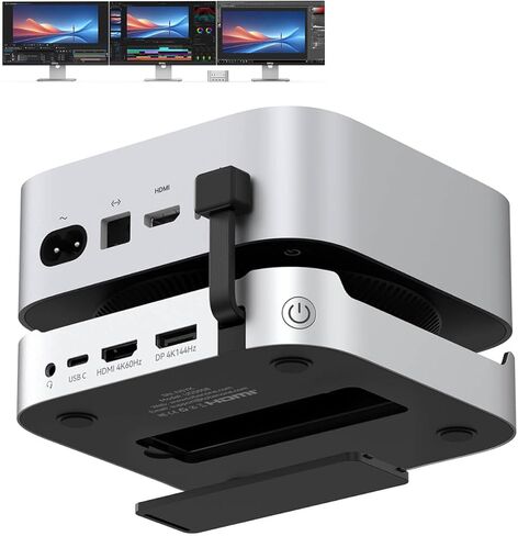 TobenONE 13-in-1 Mac mini M4 Dock with 8TB SSD Enclosure, Mac mini M4 Hub Stand for Mac mini M4/M4 Pro 2024, 4K@144Hz DP, 4K@60Hz HDMI, 5 USB (Max 10Gbps), SD/Micro SD, Audio, One-Touch Power Button in Saudi Arabia