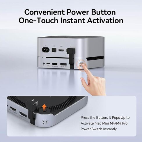 TobenONE 13-in-1 Mac mini M4 Dock with 8TB SSD Enclosure, Mac mini M4 Hub Stand for Mac mini M4/M4 Pro 2024, 4K@144Hz DP, 4K@60Hz HDMI, 5 USB (Max 10Gbps), SD/Micro SD, Audio, One-Touch Power Button in Saudi Arabia