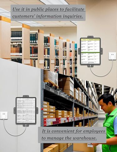 حامل عالمي للكمبيوتر اللوحي على الحائط، حامل قفل للكمبيوتر اللوحي مضاد للسرقة لجهاز ipad مناسب لأجهزة Samsung وKindle وE-Reader وFire Tablet والهاتف المحمول مثبت بمادة لاصقة أو برغي (أسود) in Saudi Arabia