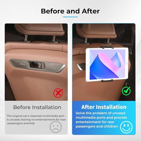 Car Tablet Mount for BMW X5 X6 X3 iX 5-Series 7-Series G05 G06 G45 G60 Accessories, 360° Rotation, Fit Up to 15-inch Car Headrest Tablet Holder for Back Seat Travel Road Trip Essentials in Saudi Arabia