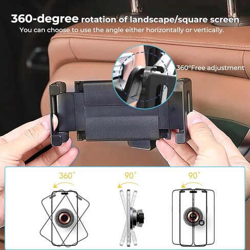 Car Tablet Mount for BMW X5 X6 X3 iX 5-Series 7-Series G05 G06 G45 G60 Accessories, 360° Rotation, Fit Up to 15-inch Car Headrest Tablet Holder for Back Seat Travel Road Trip Essentials in Saudi Arabia