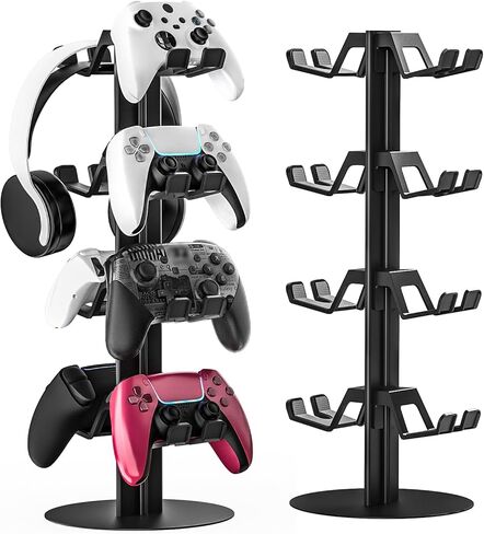 3-Tier Game Controller Holder and Headphone Stand Aluminum Alloy for Desk Compatible with X-Box, PS5, PS4, and N-Switch Headset Holder for 6 Controllers in Saudi Arabia