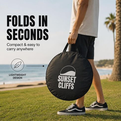 Sunset Cliffs Pop Up Beach Tent – 1-2 Person Portable Sun Shelter with UPF 50+ UV Protection – Lightweight Folding Shade Canopy with Mesh Window, Sandbags & Carrying Bag – Blue in Saudi Arabia