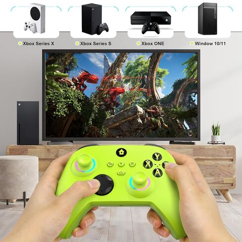 وحدة تحكم لاسلكية W&O متوافقة مع Xbox One، وXbox Series X/S، وXbox One X/S، والكمبيوتر الشخصي، مع ضوء RGB LED، وأزرار قابلة للتعيين، ومقبس سماعة رأس 3.5 مم، مع لوحة ألعاب محول لاسلكي 2.4 جيجا هرتز (فولت كهربائي) in Kuwait