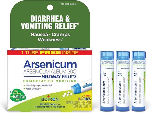 ألبوم Boiron Arsenicum 30C الطب المثلي للتخفيف من الإسهال والغثيان والقيء والتشنجات وإسهال المسافر، 80 عددًا - 3 عددًا (عبوة من 1) in Kuwait