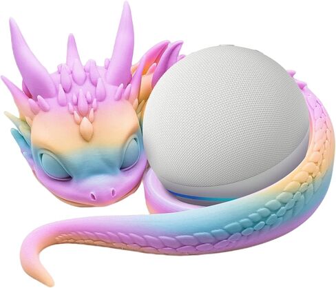 Dragon-Shaped Speaker Stand 3D Printed - Cute Fantasy Decor Holder for Echo Dot (3rd/4th/5th Gen), Plastic Desktop Accessory for Gaming & Home Decor in Saudi Arabia