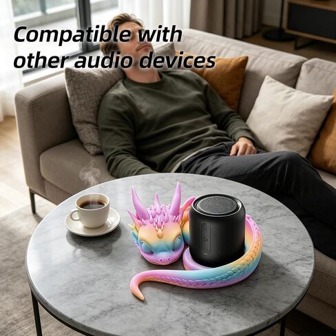 حامل مكبر صوت على شكل تنين مطبوع ثلاثي الأبعاد - حامل ديكور خيالي لطيف لـ Echo Dot (الجيل الثالث/الرابع/الخامس)، ملحق سطح مكتب بلاستيكي للألعاب وديكور المنزل in Kuwait